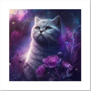 Purple Elegance British Shorthair Posters and Art